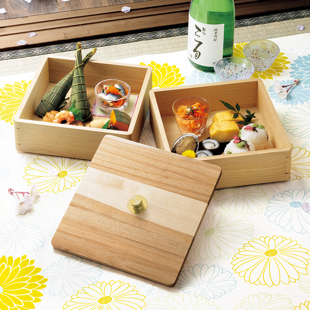 天然木の重箱
