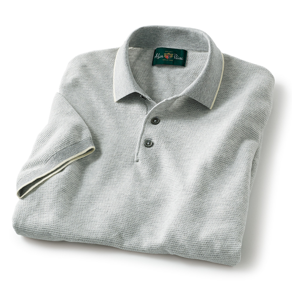 コットンリネンシルクポロシャツ