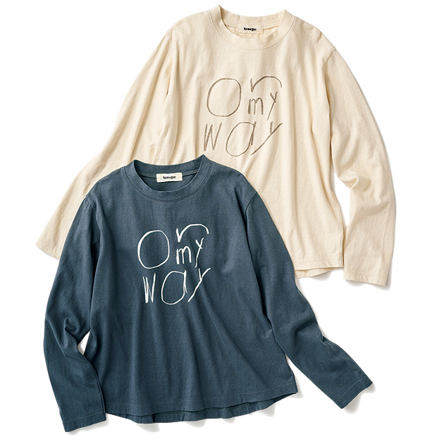 ラフィ天竺プリントロングスリーブTシャツ