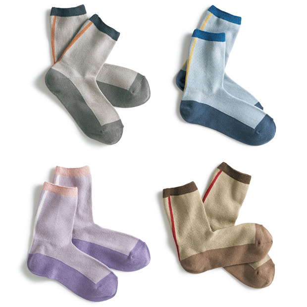 バックライン直角ソックス／4色セット／当社限定カラー