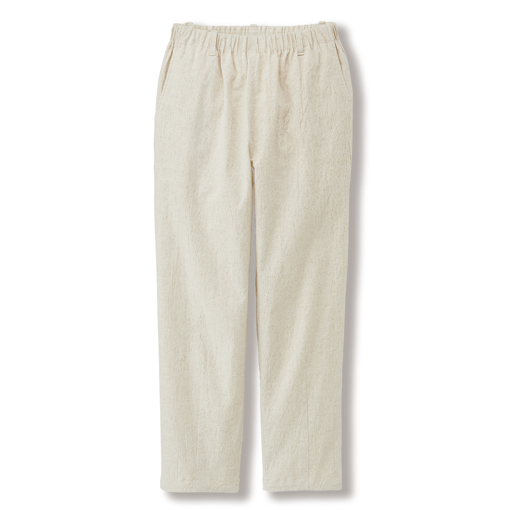 綿麻混ストレッチパンツ