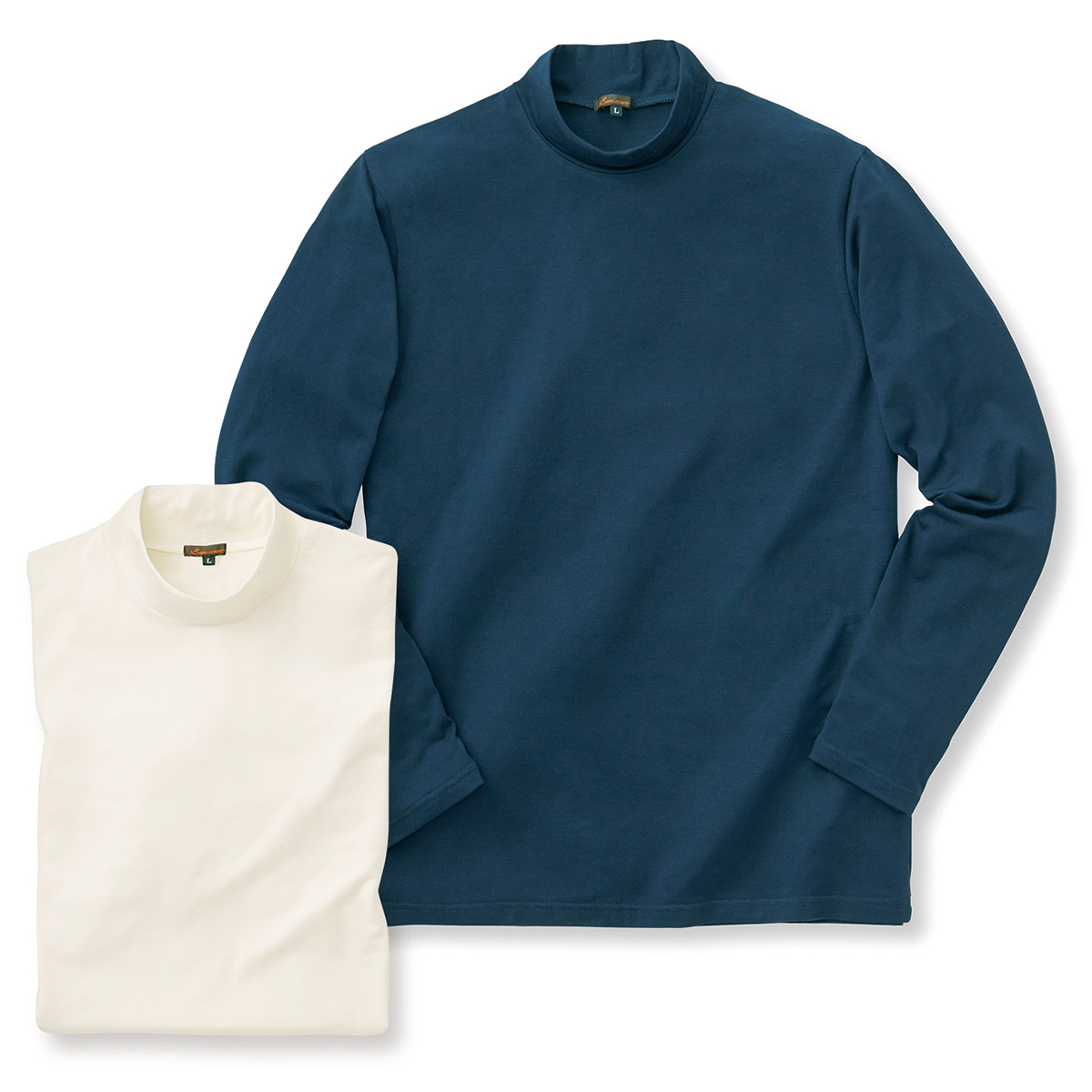 吸湿発熱ハイネックシャツ／2色セット