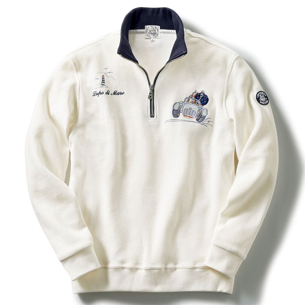 畦調ダブルフェイス・ハーフジッププルオーバー/カーライフ