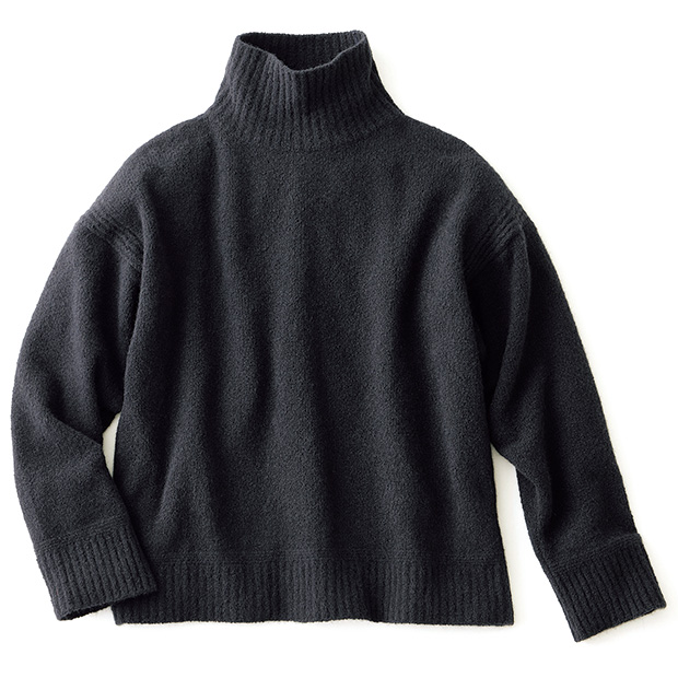 ブルーフォックス混ブークレハイネックプルオーバー