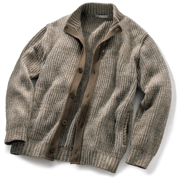 撚り杢調ニット･エアリーブルゾン