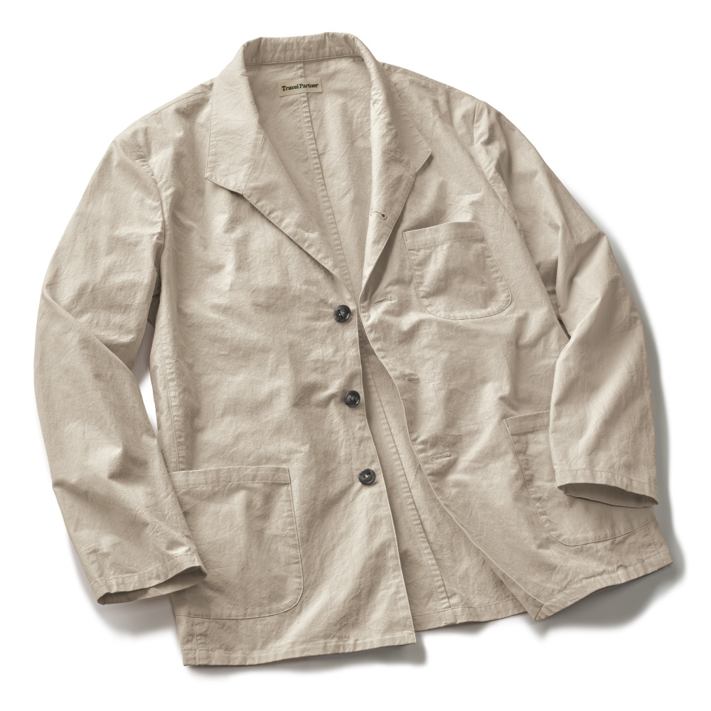 コットンリネンのトラベルジャケット