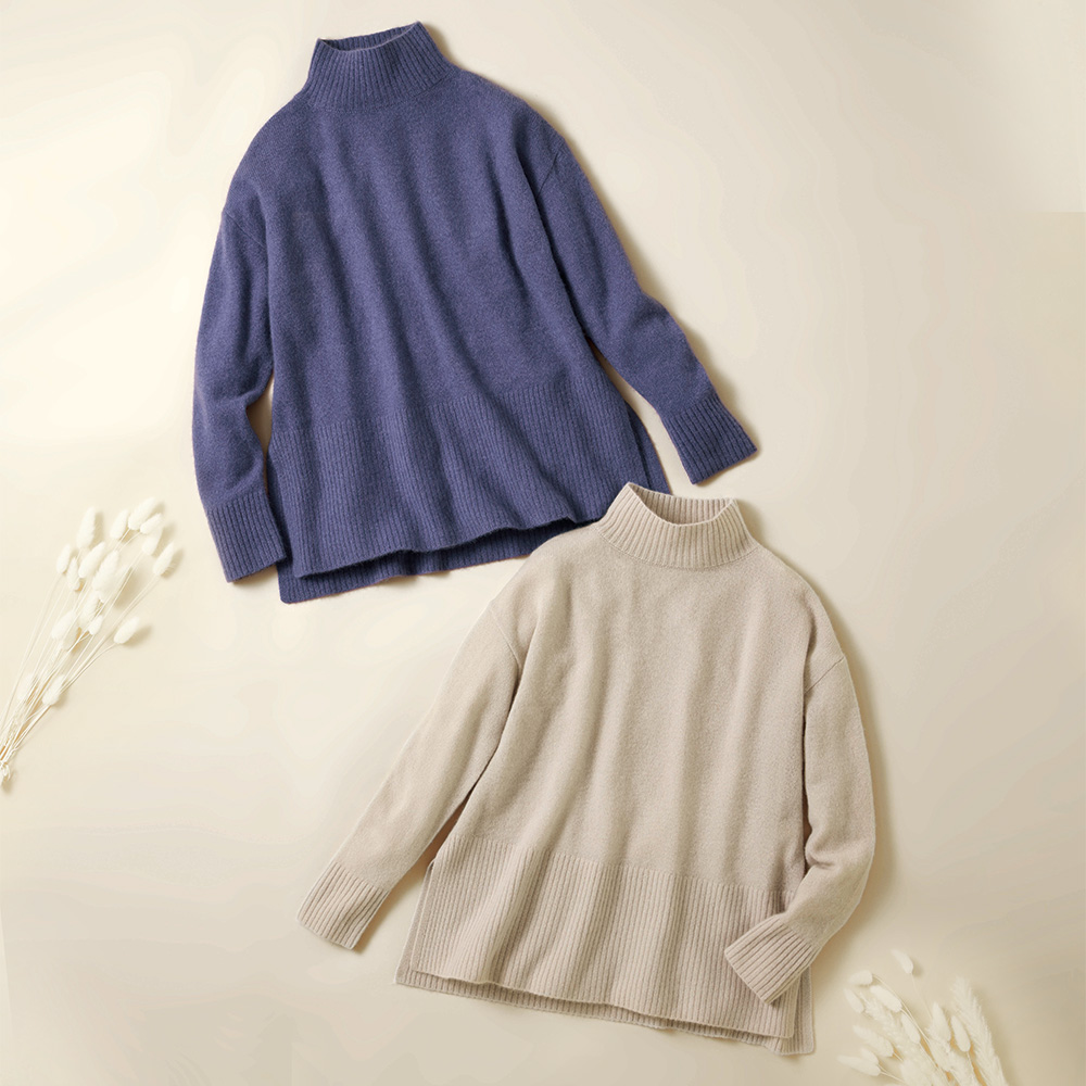 カシミヤゆったりプルオーバー