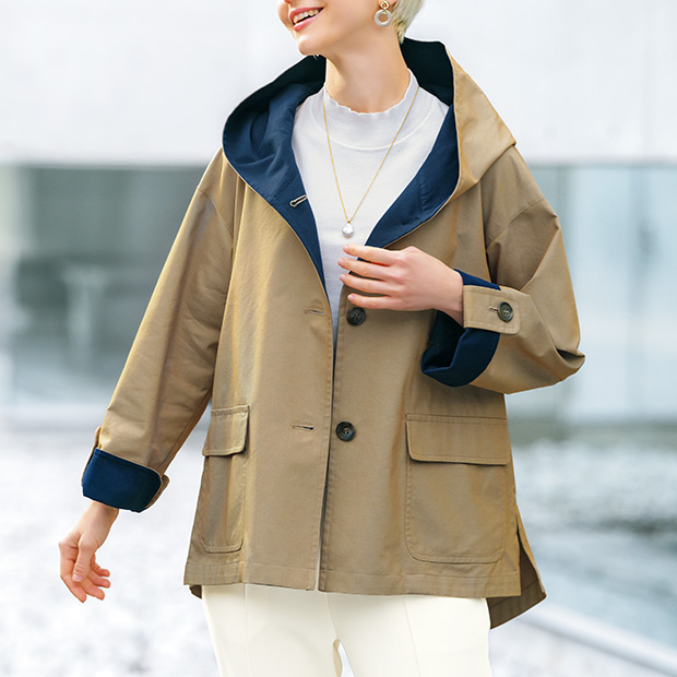 撥水シャンブレーコート