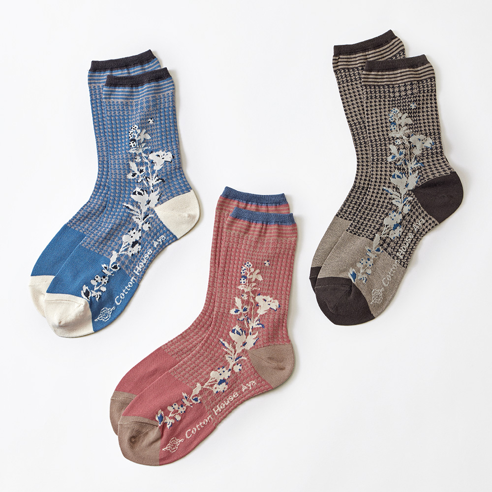 花柄ソックス／3色セット