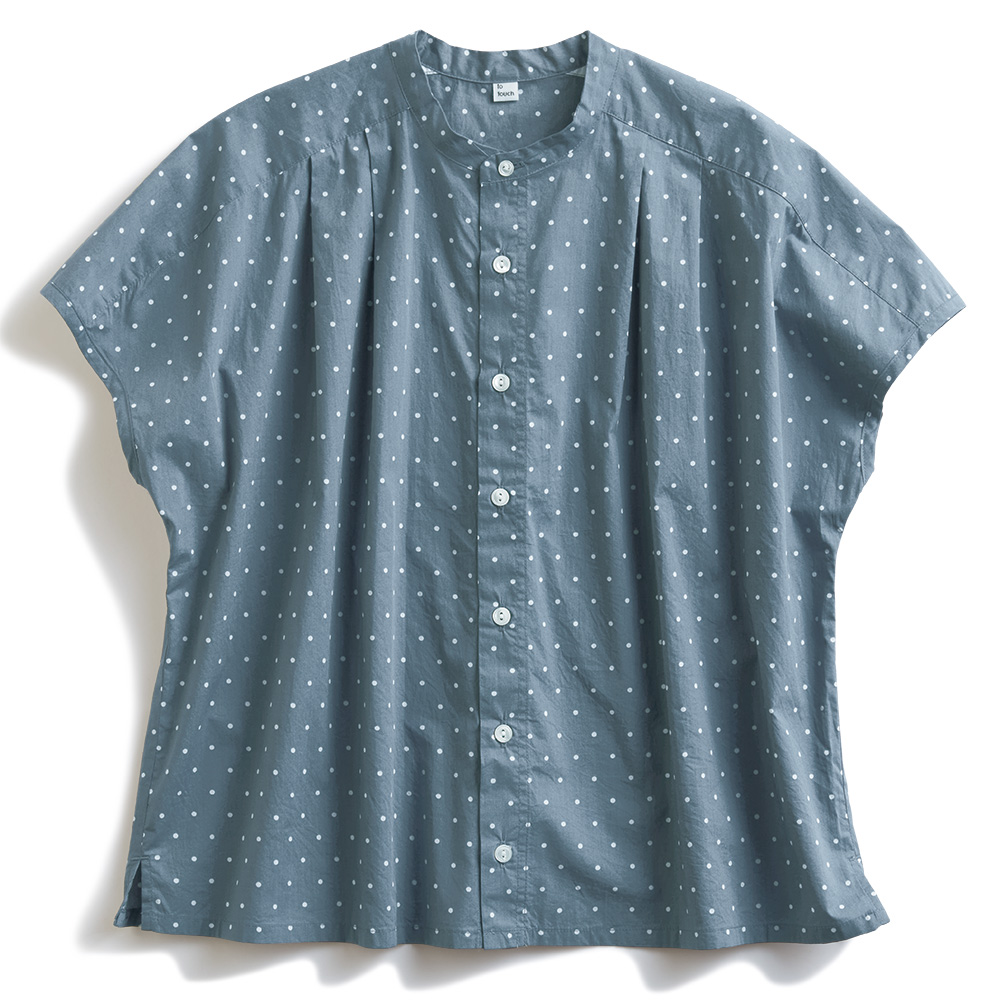 ミニドットプリントブラウス