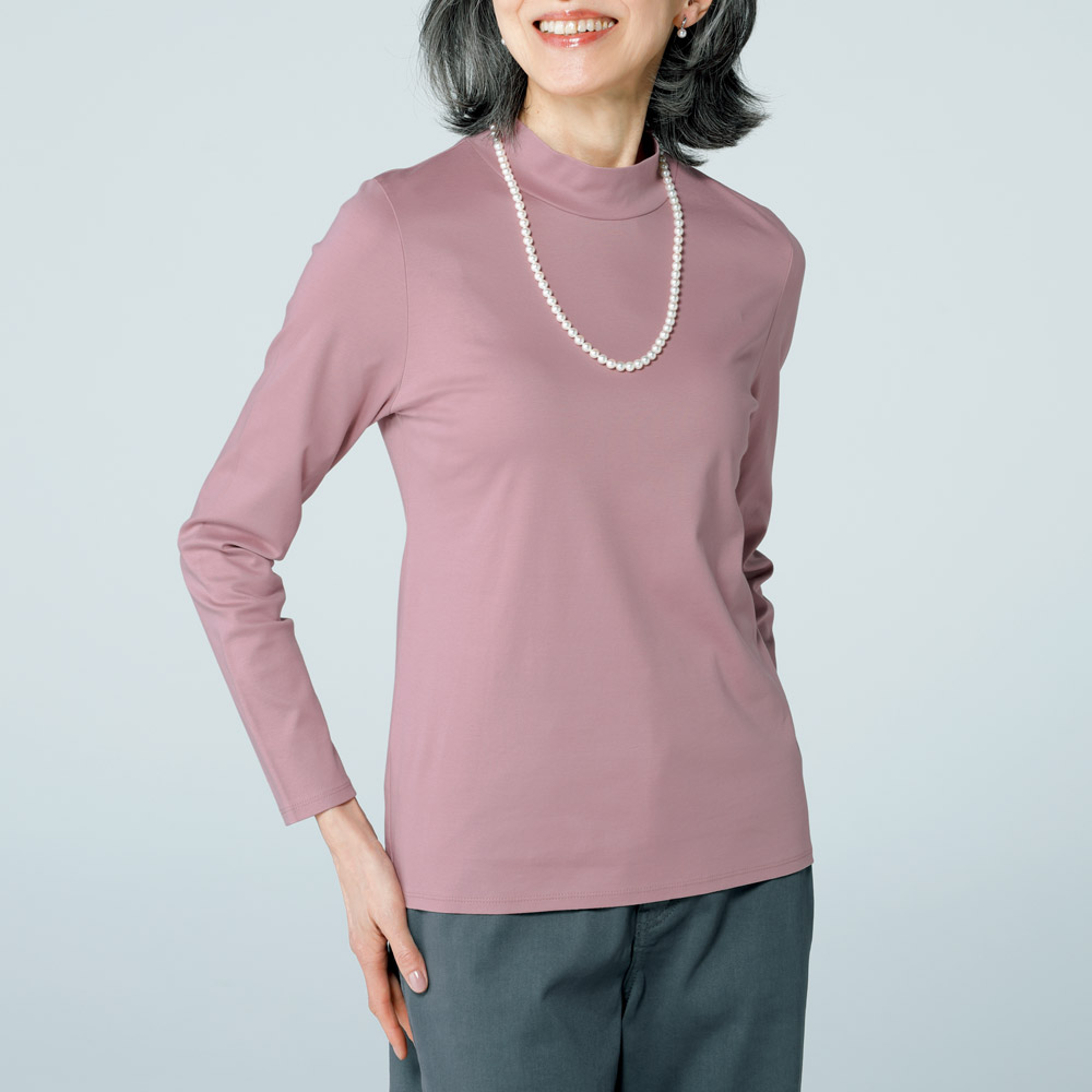 コットンモックネックプルオーバー