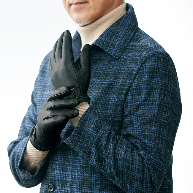 タッチパネル対応羊革手袋／紳士用