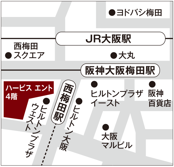 LightUp/Zekoo大阪店　アクセスマップ