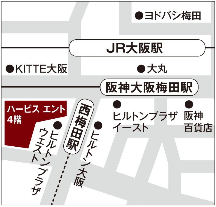 LightUp/Zekoo大阪店　アクセスマップ