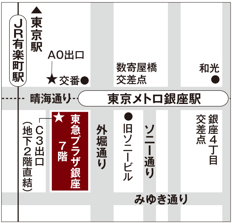 LightUp/Zekoo 銀座店 アクセスマップ