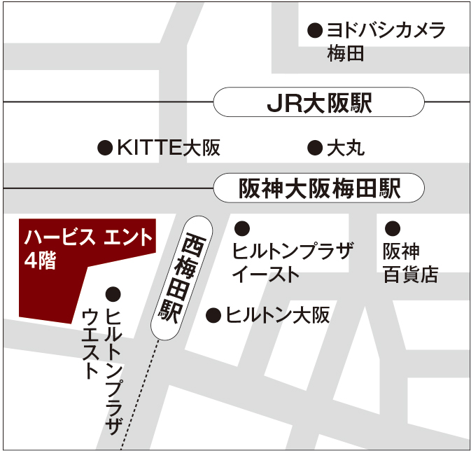 LightUp/Zekoo大阪店　アクセスマップ